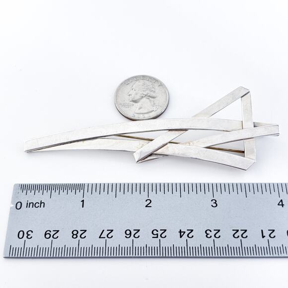 Vintage Mexico Sterling Silver 925 Abstract Shooting Star Brooch Pendant - Picture 8 of 8